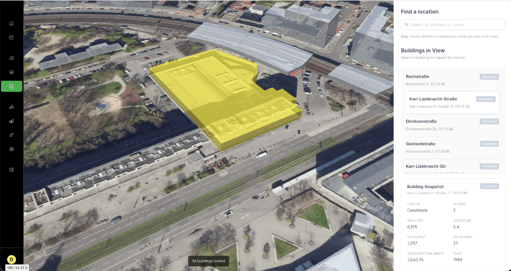 Birdy 3D-Gebäudeanalyse